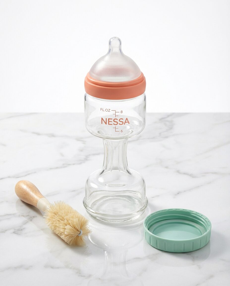 Nessa Bottle™ with the bottom cap removed for cleaning