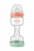 Nessa Bottle™ 8 oz PPSU baby bottle with coral top and mint base